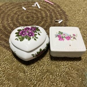 Floral Ceramic Trinket Boxes